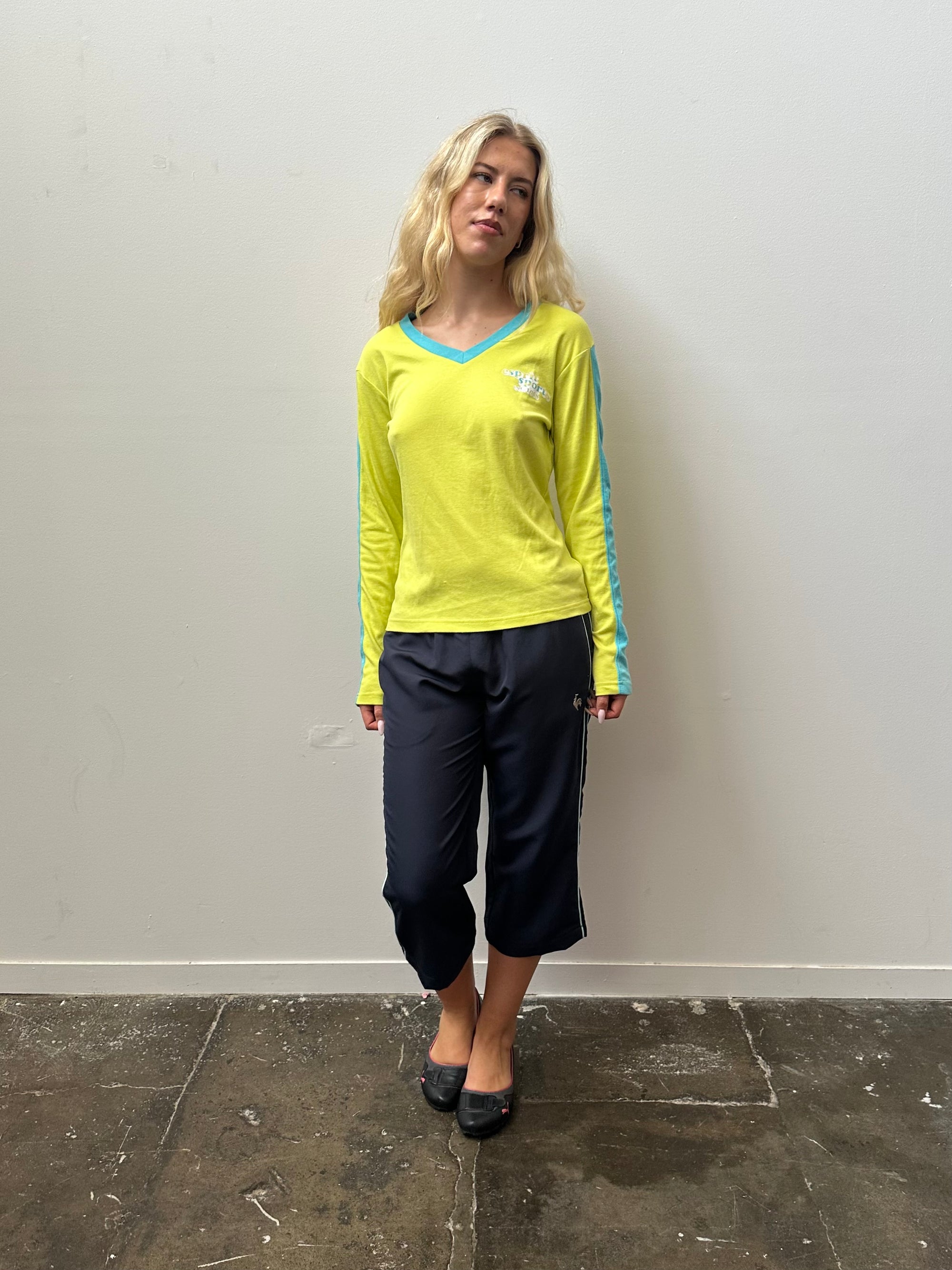 Esprit Neon Yellow Long Sleeve Top - Size L