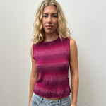 Knitted Pink & Purple Tank Top - Size S