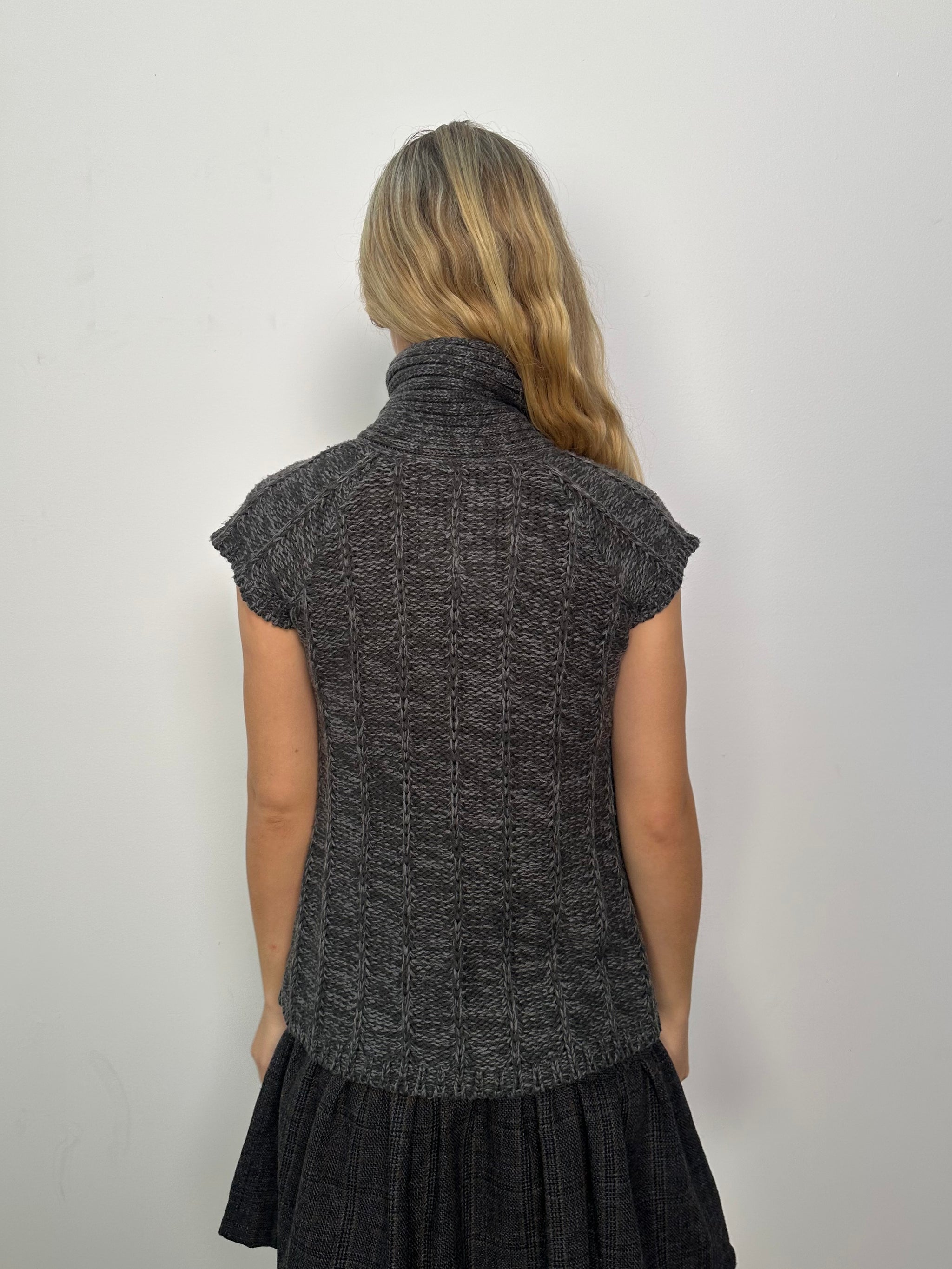 Charcoal Grey Button Top Cardigan -Size S