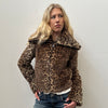 Leopard Print Faux Fur Jacket - Size M
