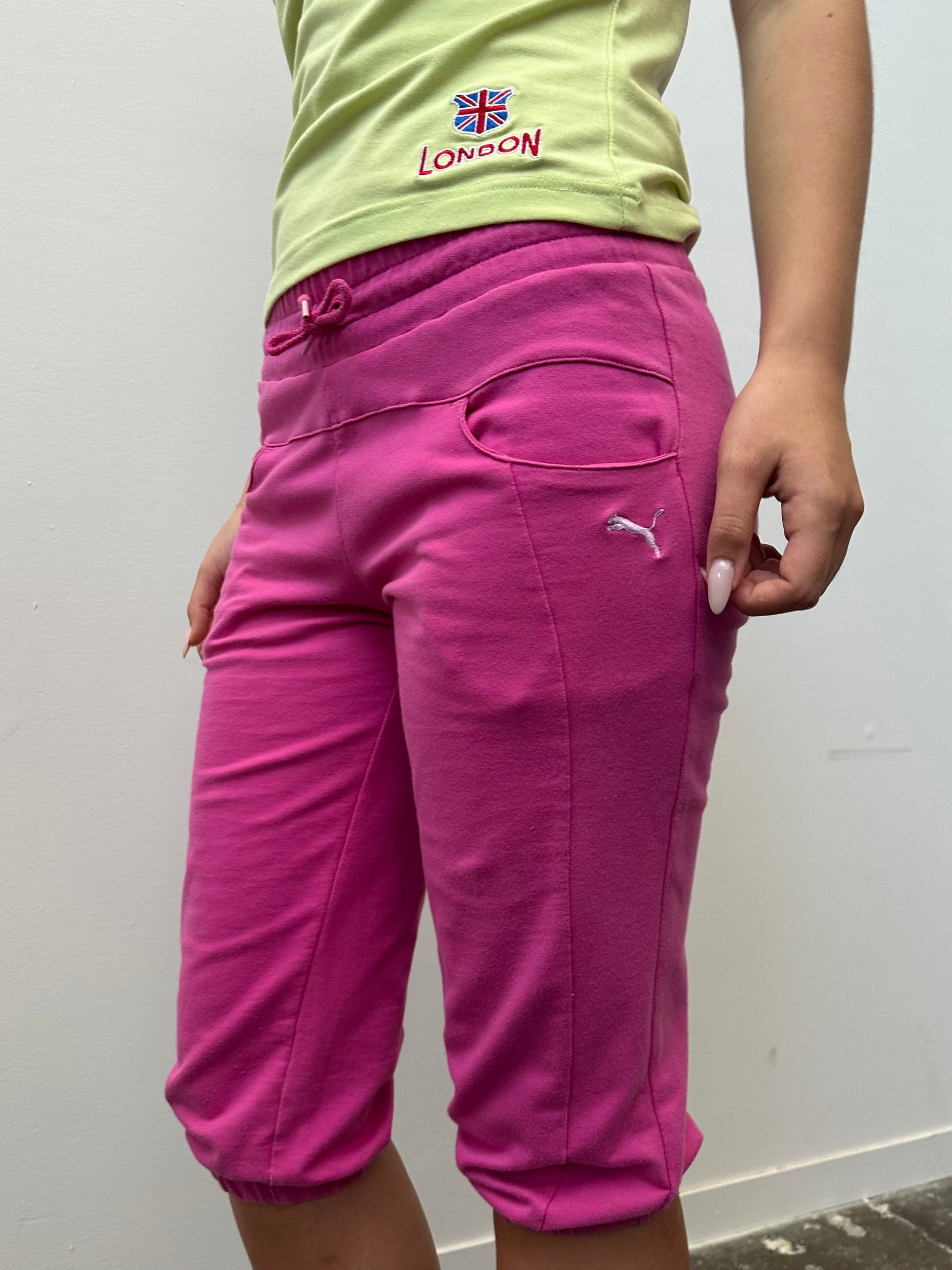 Hot Pink Puma Capri Joggers - Size 10