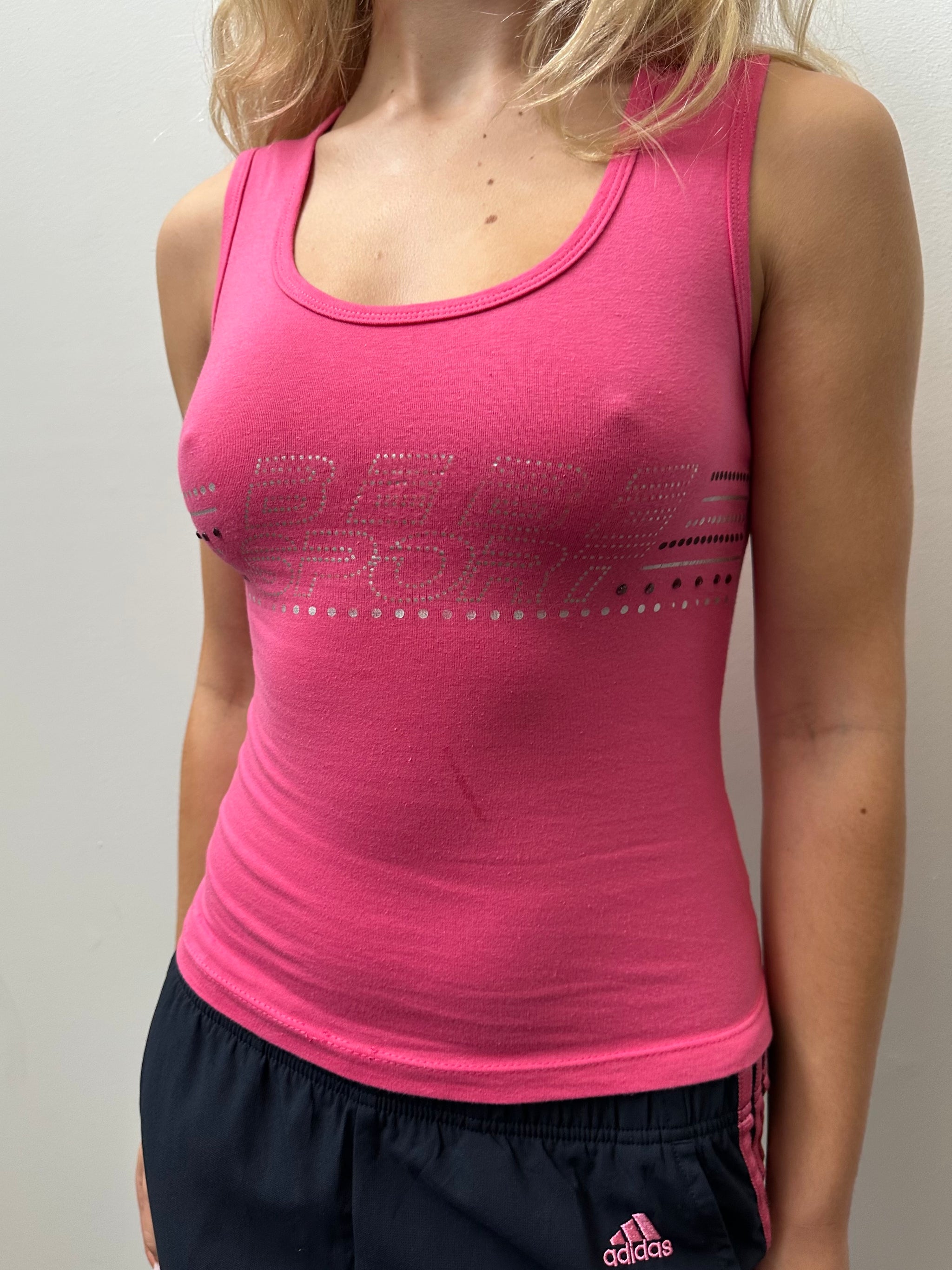 Bebe Pink Graphic Tank Top - Size S
