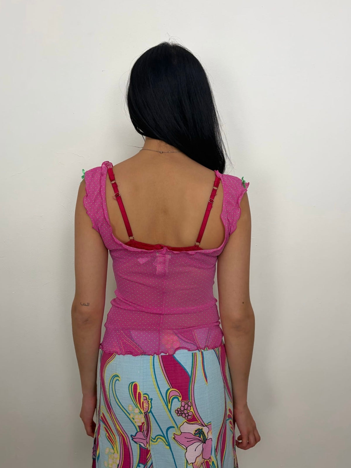 Intimimissi Hot Pink & Green Polkadot Cami Top - Size S