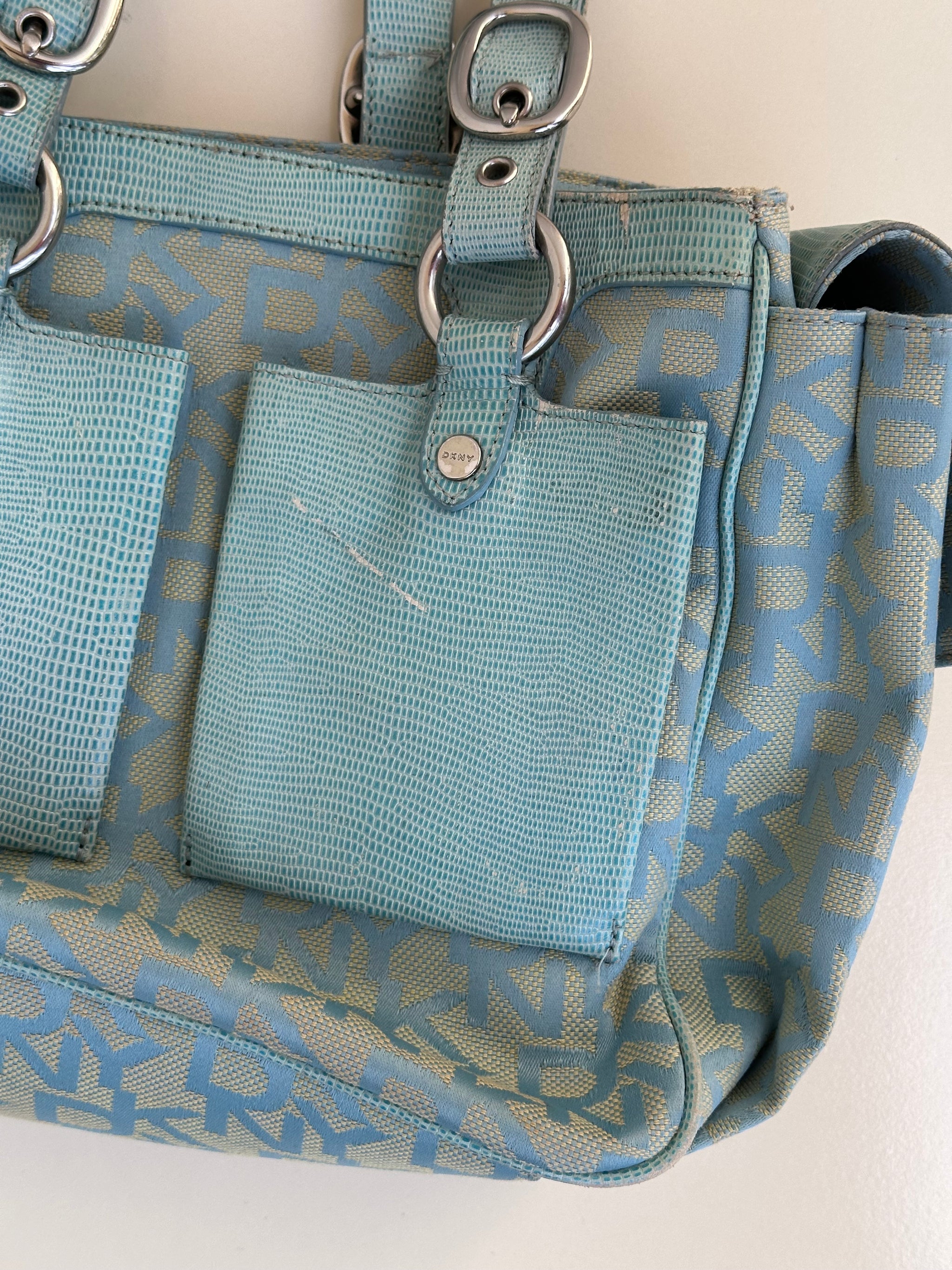 00s DKNY Blue Monogram Bag
