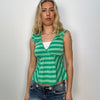 Green Layered Stripe Tank Top - Size XS
