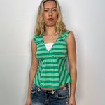 Green Layered Stripe Tank Top - Size XS