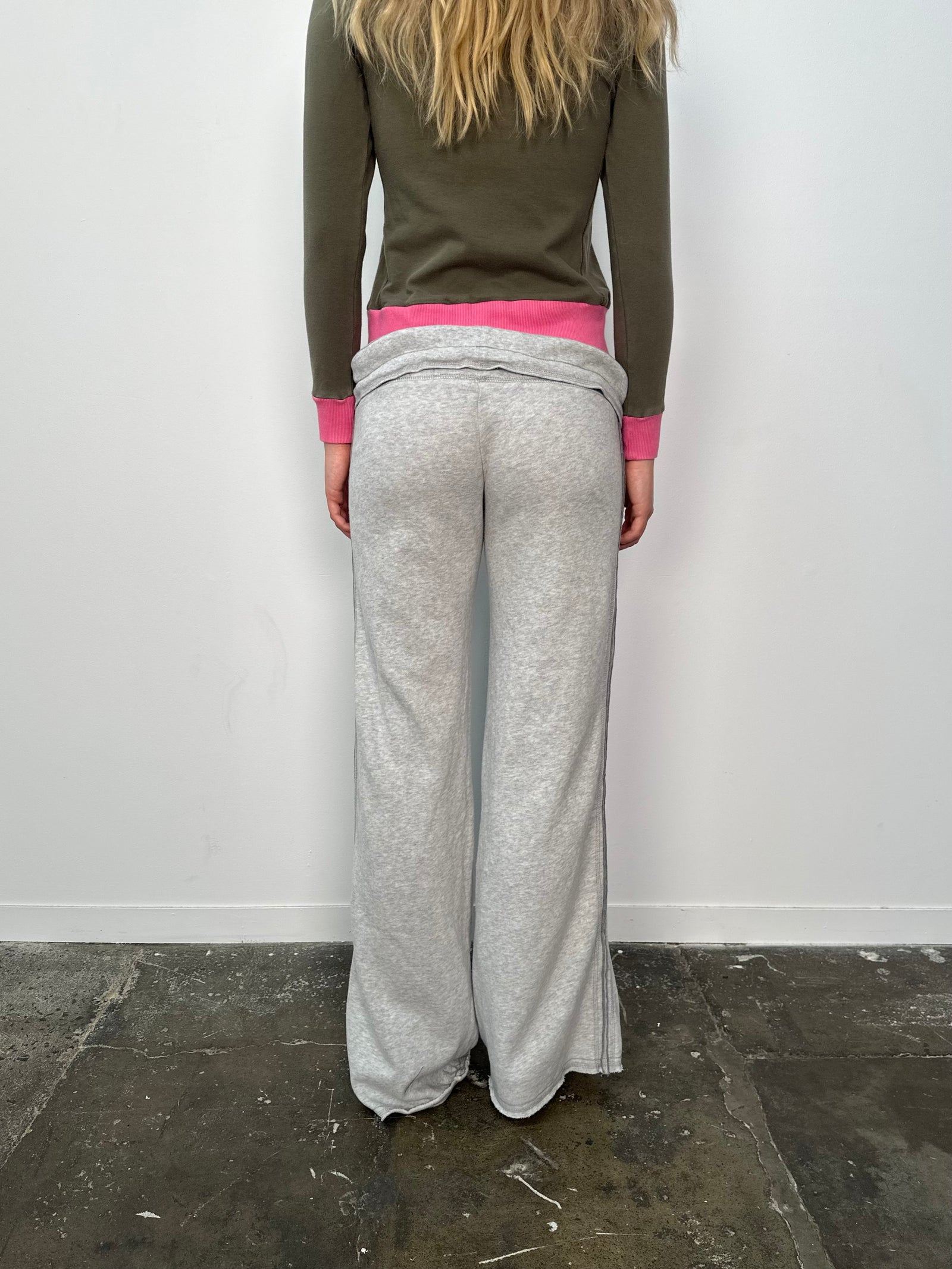 Holister Grey Foldover Track Pants - Size L