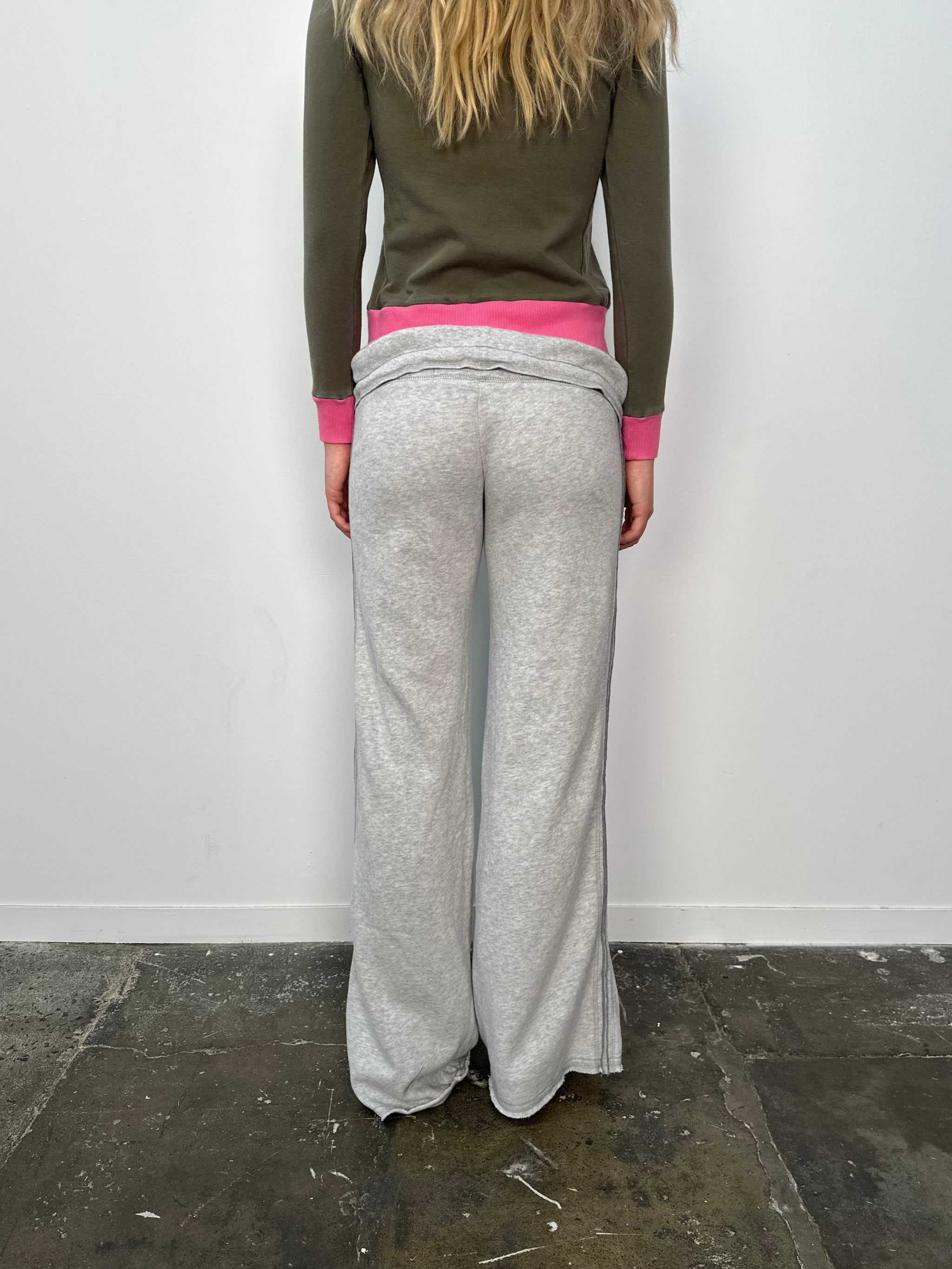 Holister Grey Foldover Track Pants - Size L