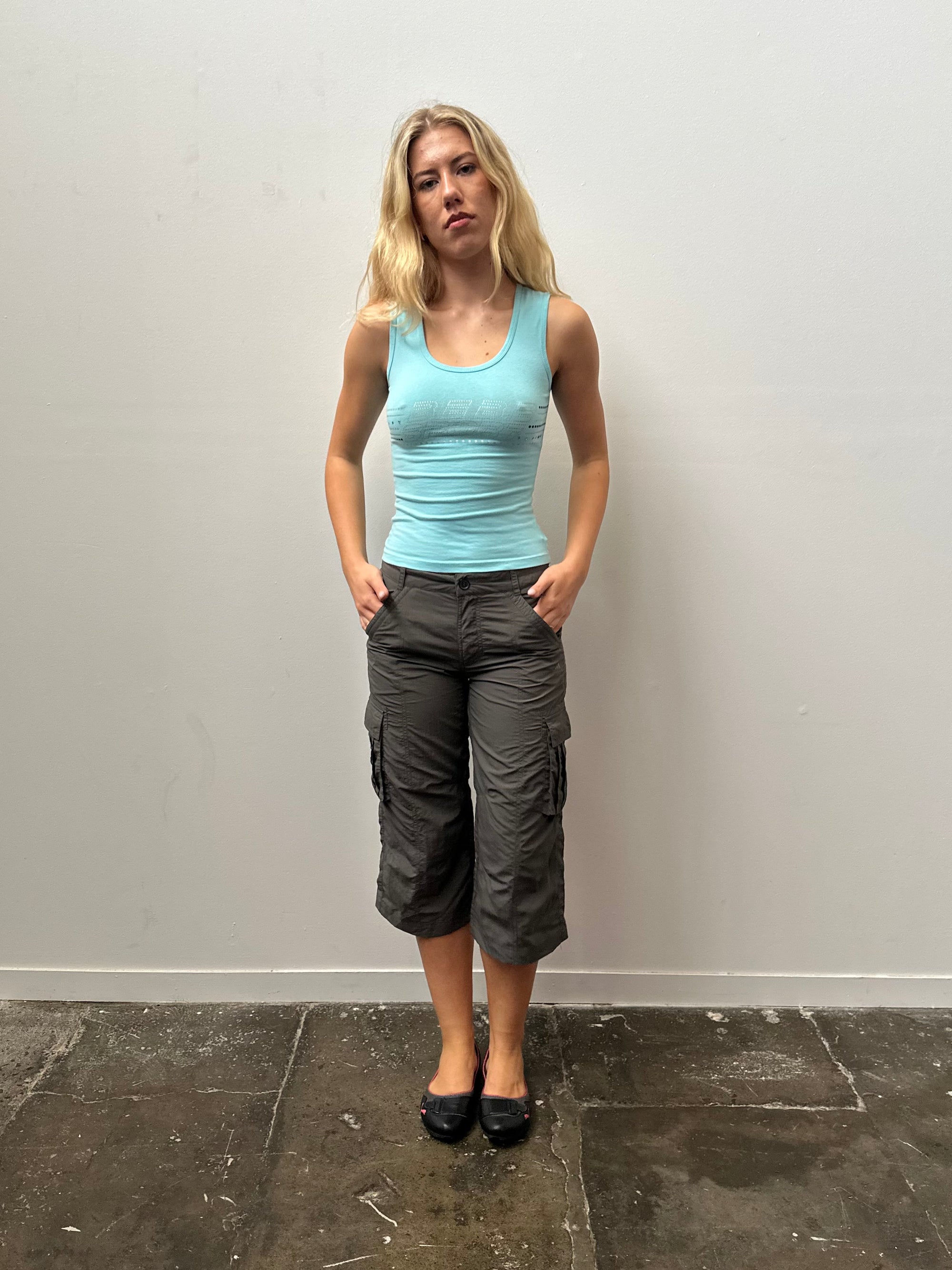 Adidas Grey Capri Cargo Pants - Size S