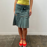 00s Diesel Green Cargo Midi Skirt - Size S