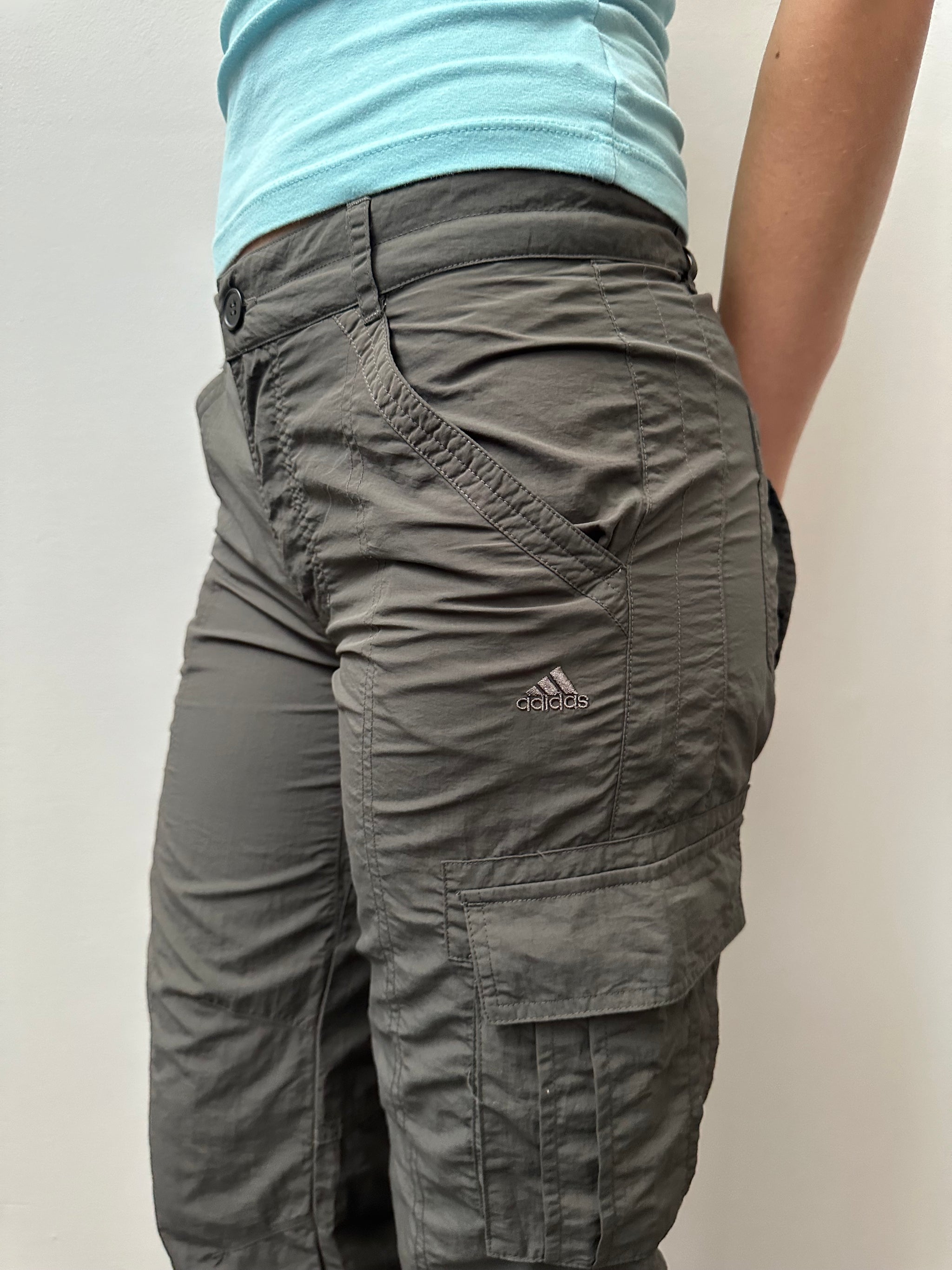 Adidas Grey Capri Cargo Pants - Size S