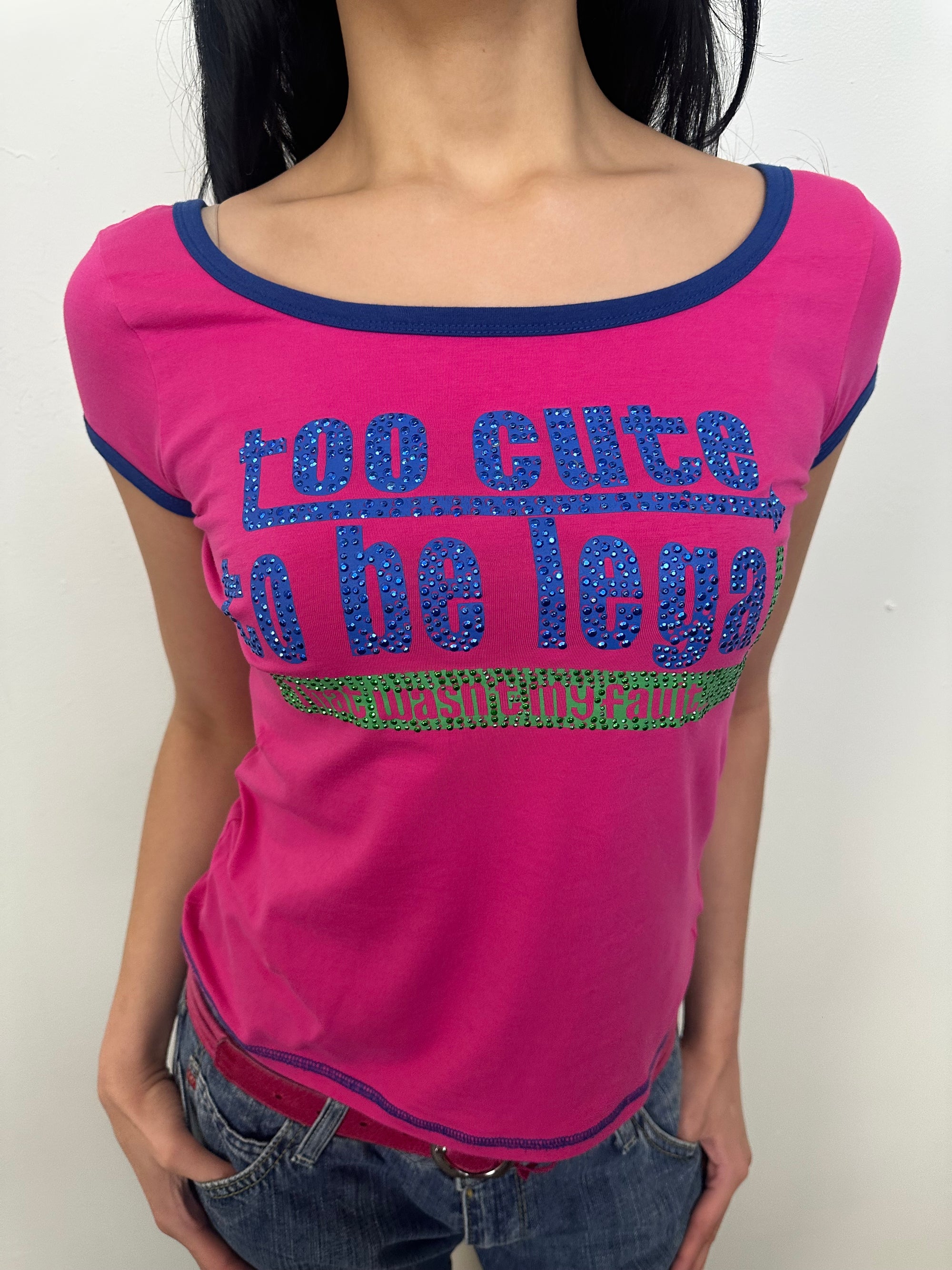 Yes Miss Too Cute To Be Legal Hot Pink T-shirt - Size M