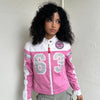 00s Phard Pink & White Motorcycle Style Jacket - Size S