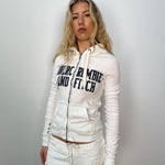 Abercrombie & Fitch White Zip Up Hoodie - Size S