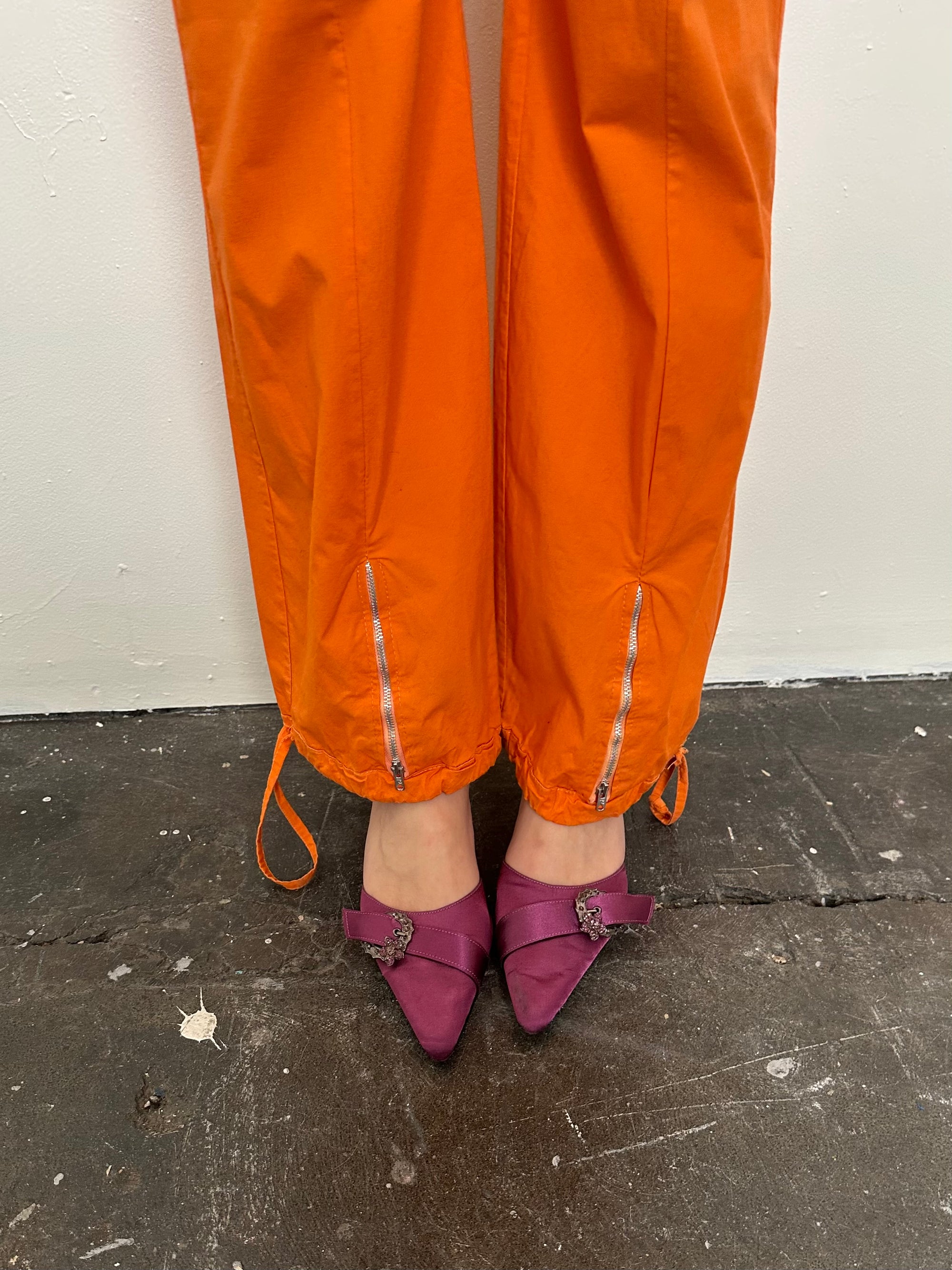 Orange Low-rise Cargo Pants - Size XS