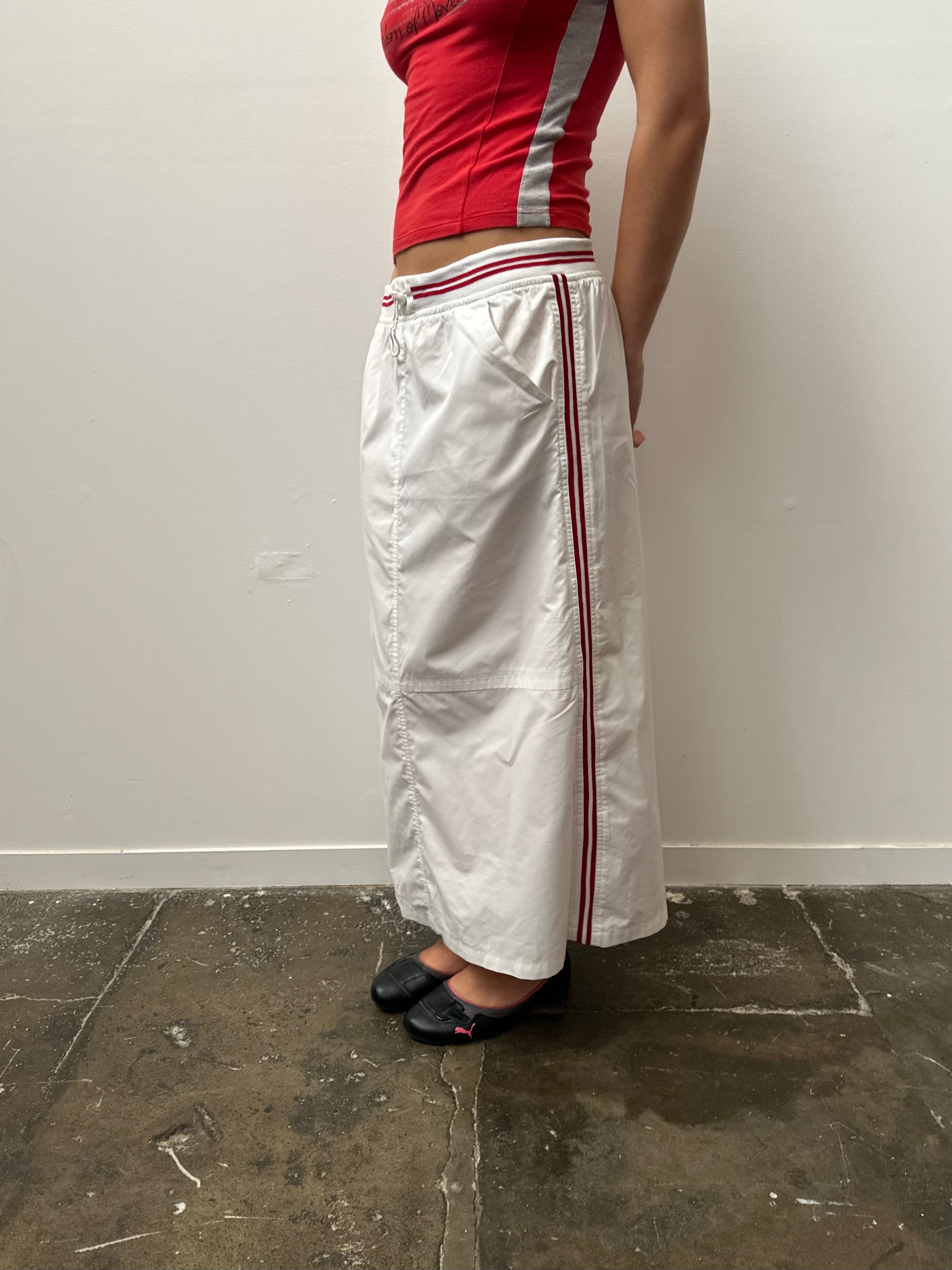 White Cargo Maxi Skirt - Size L