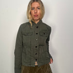 Khaki Military Style Jacket - Size M