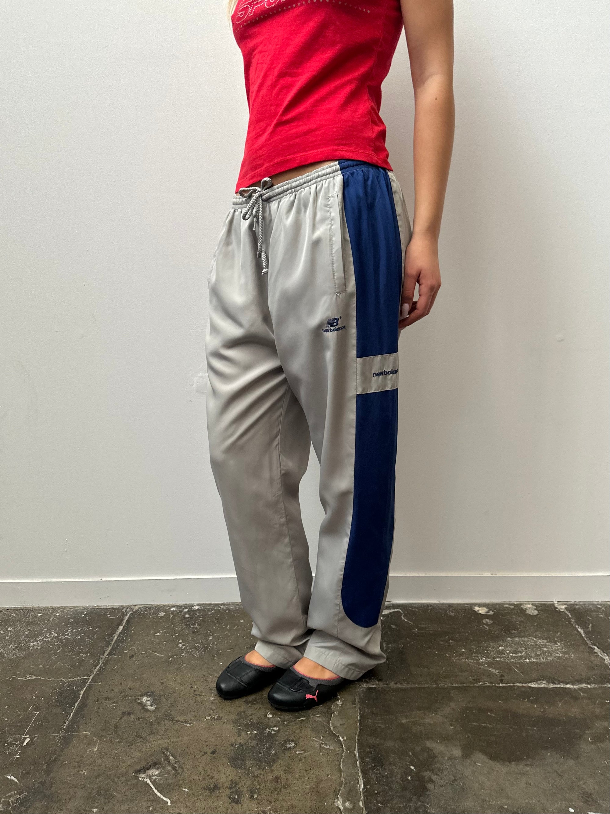 New Balance Grey & Navy Track Pants - Size L