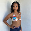 Y2K Roxy Spell Out Bikini Top - Size M