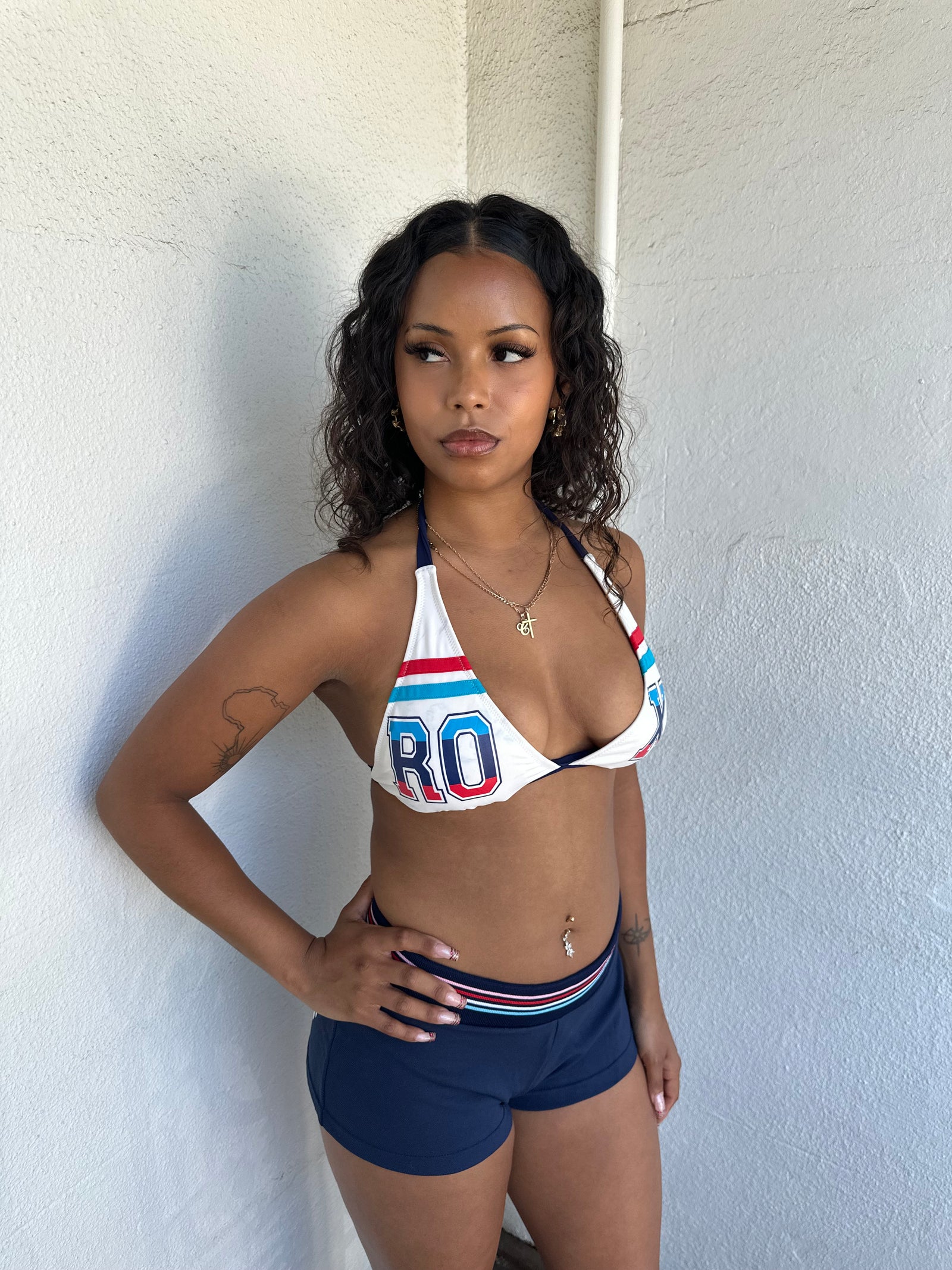 Y2K Roxy Spell Out Bikini Top - Size M