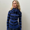 O’neil Blue & Black Stripe Zip Up - Size XS