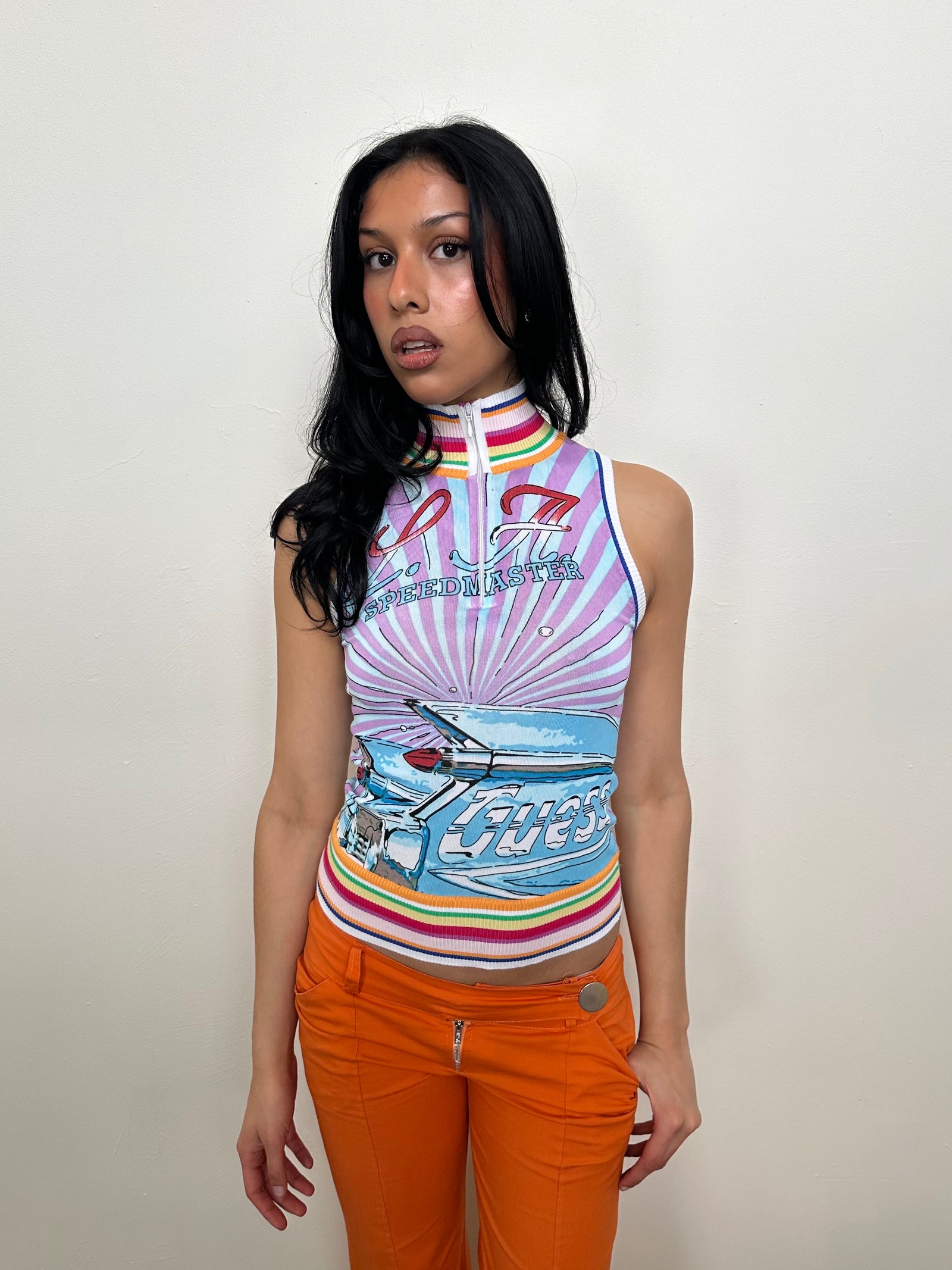 Rare Guess Speed Master Rainbow Top - Size S