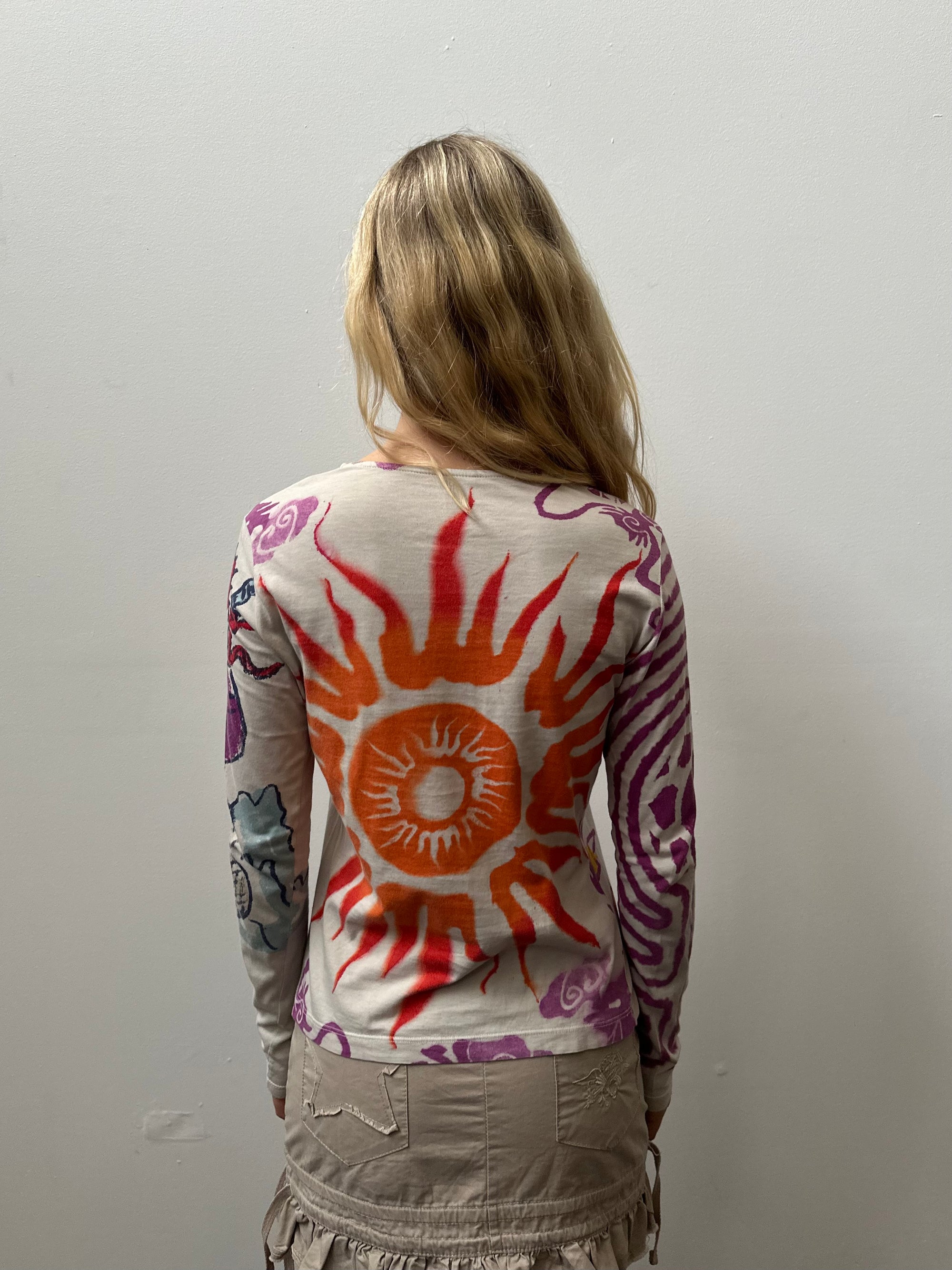 Colourful Graphic Print Long Sleeve - Size S/M