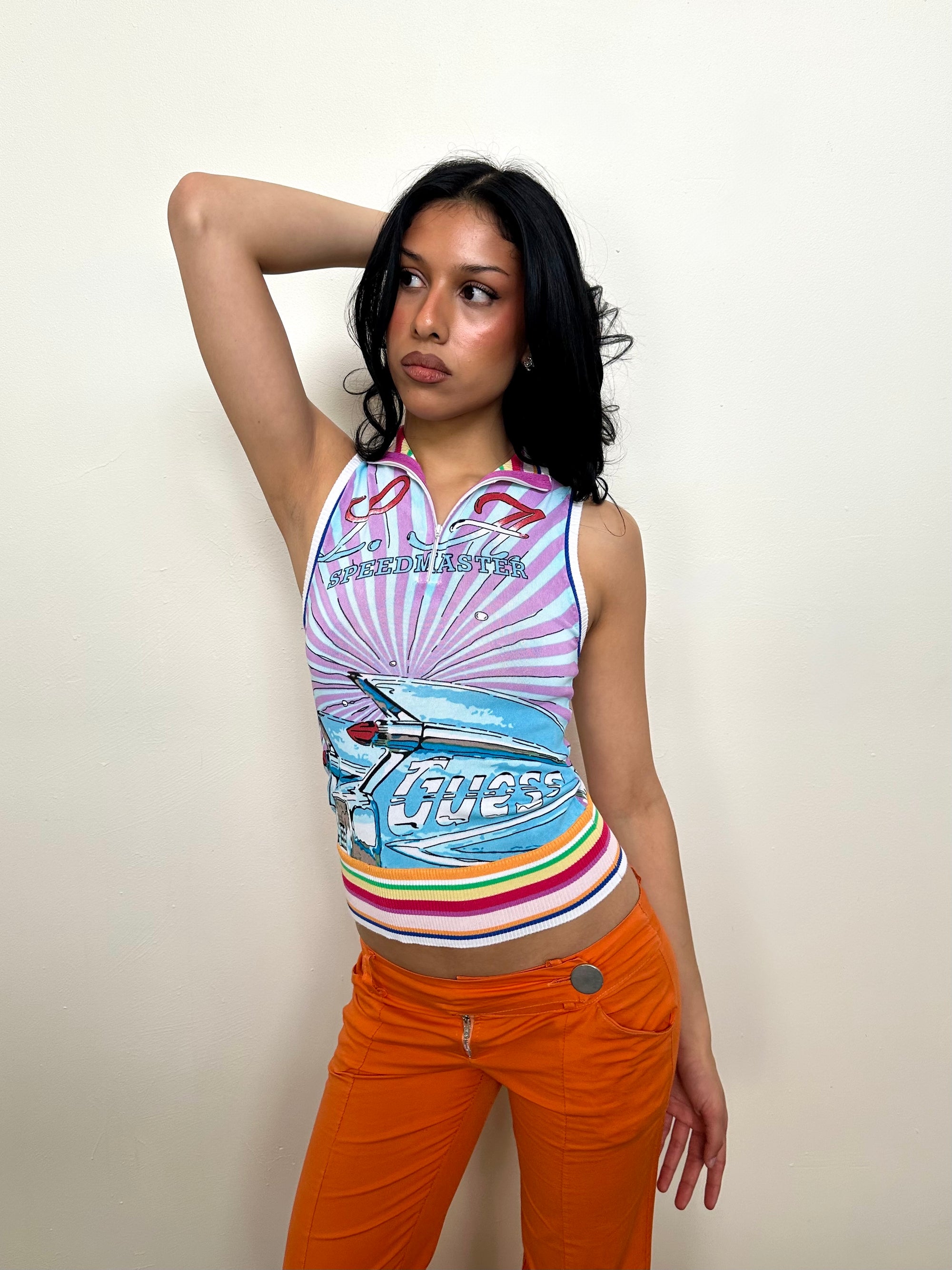 Rare Guess Speed Master Rainbow Top - Size S