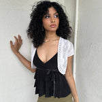 White Crochet Bolero Cardigan - Size S