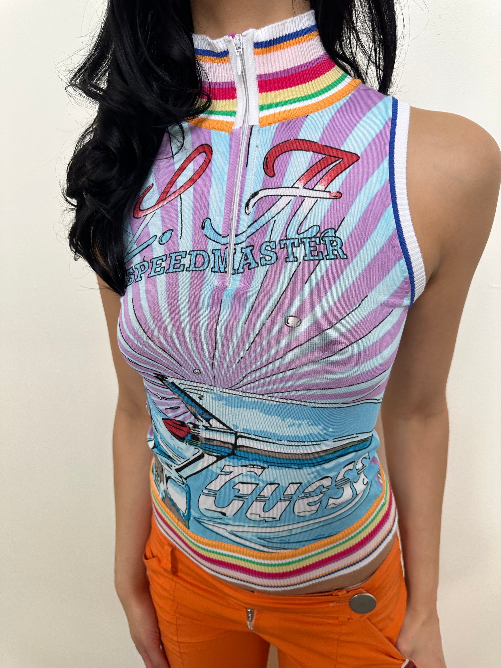 Rare Guess Speed Master Rainbow Top - Size S