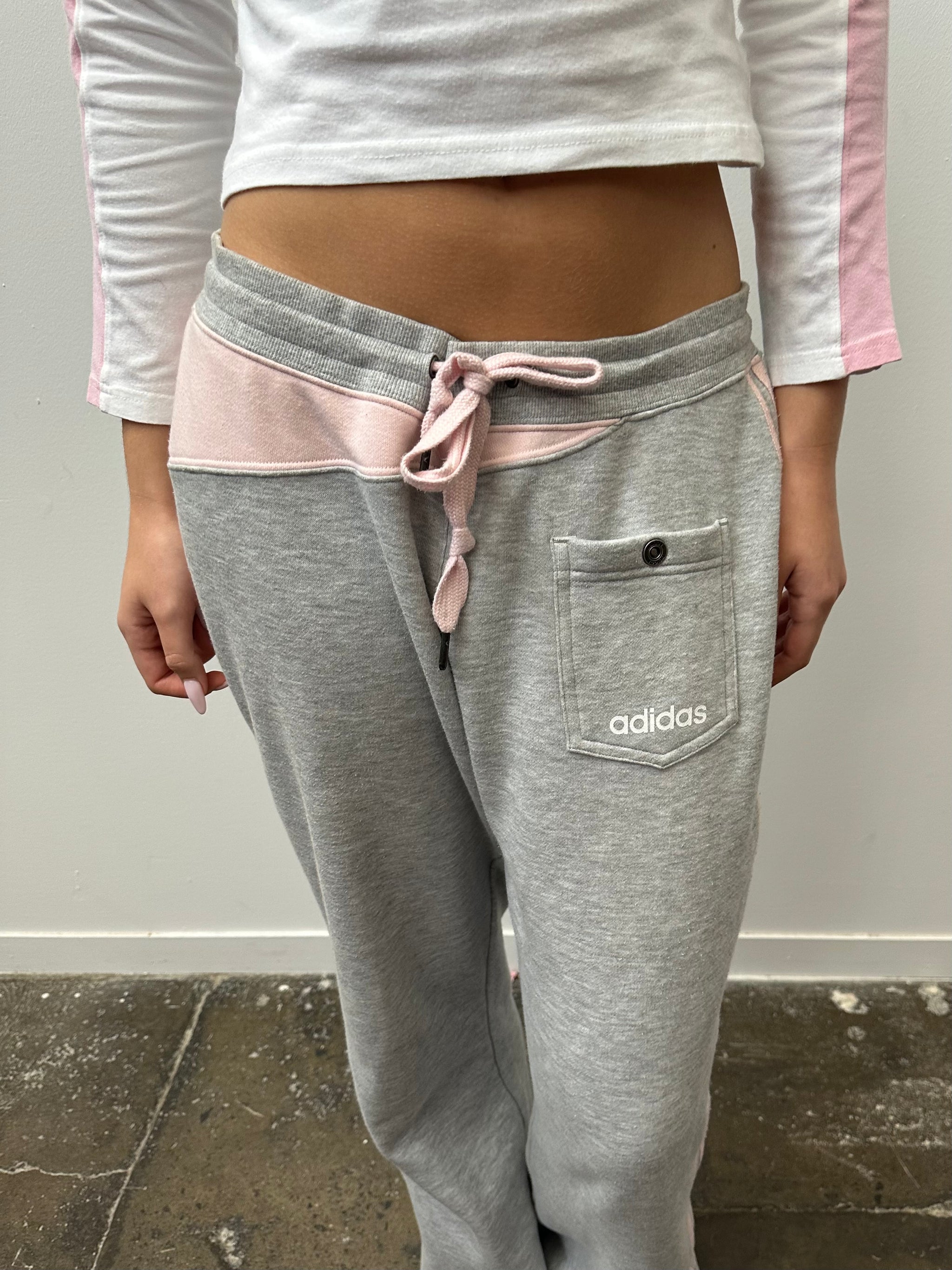 Adidas Grey & Baby Pink Joggers