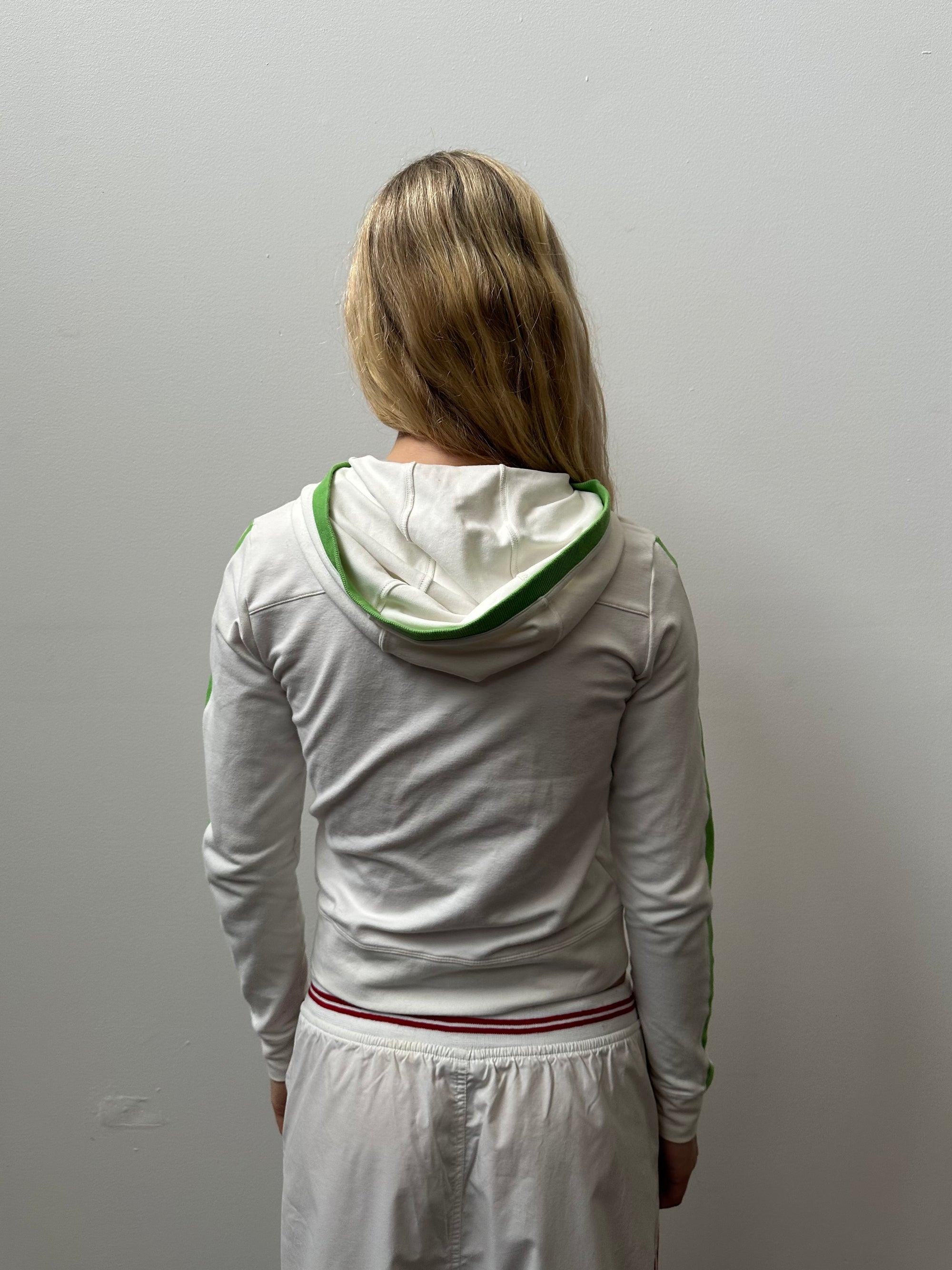Nike White & Green Hoodie - Size S