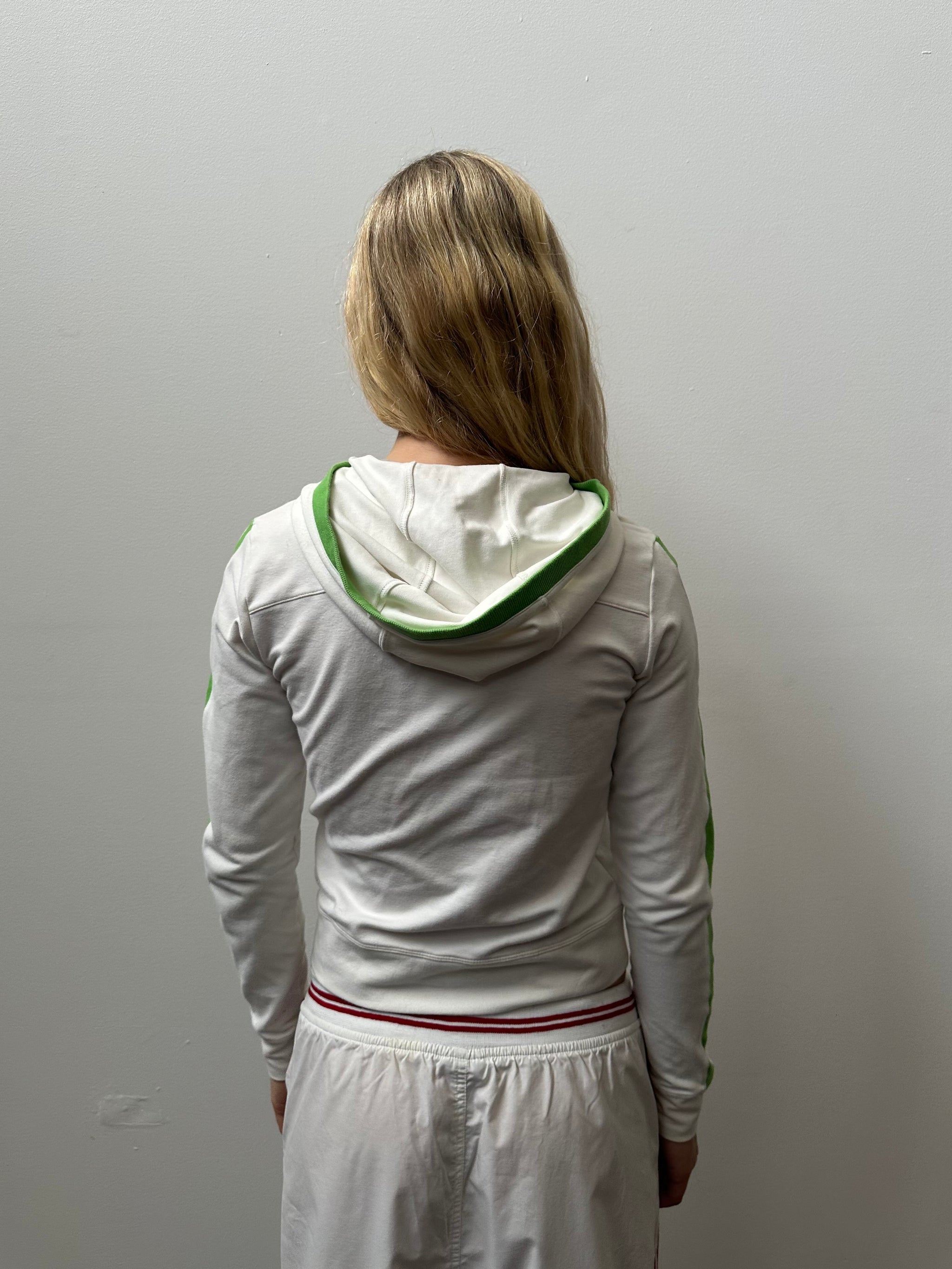 Nike White & Green Hoodie - Size S