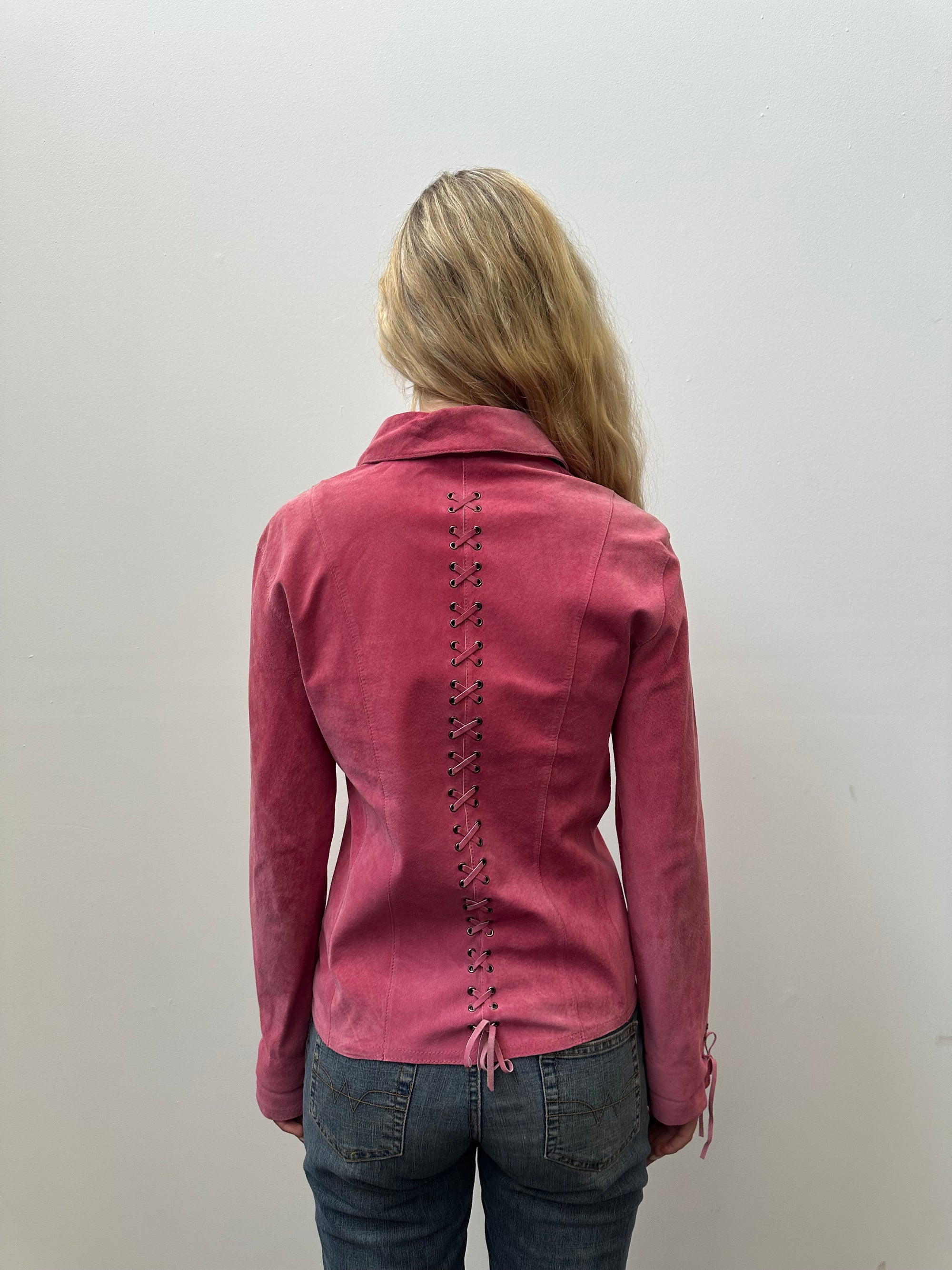 Barbie Pink Suede Jacket - Size M
