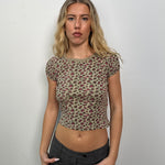 Pink & Beige Leopard Print Baby-T - Size XS