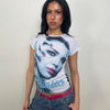 Blue & Pink Graphic Print T-Shirt - Size S