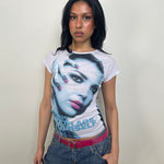 Blue & Pink Graphic Print T-Shirt - Size S