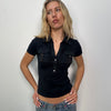 Black Utility Polo Top - Size M
