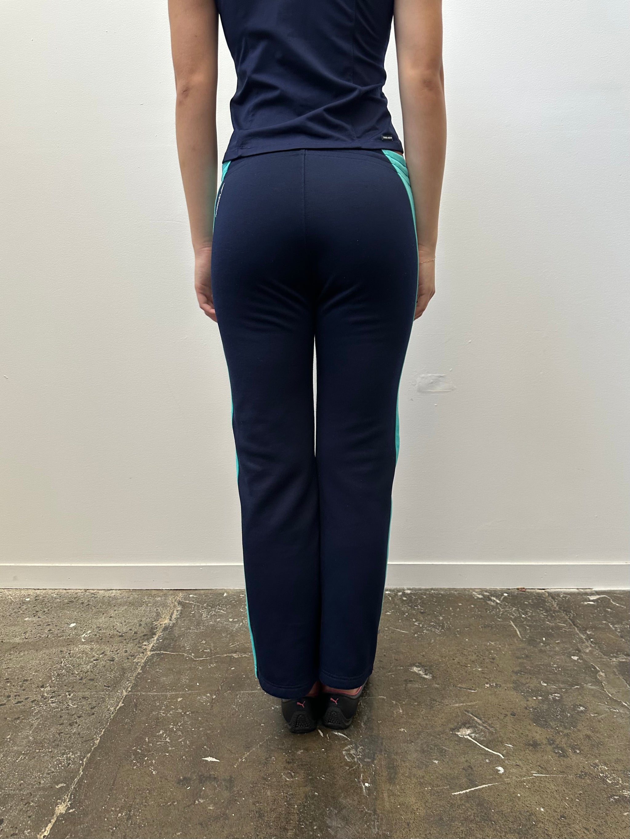 Speedo Turquoise & Navy Side Stripe Pants - Size 8