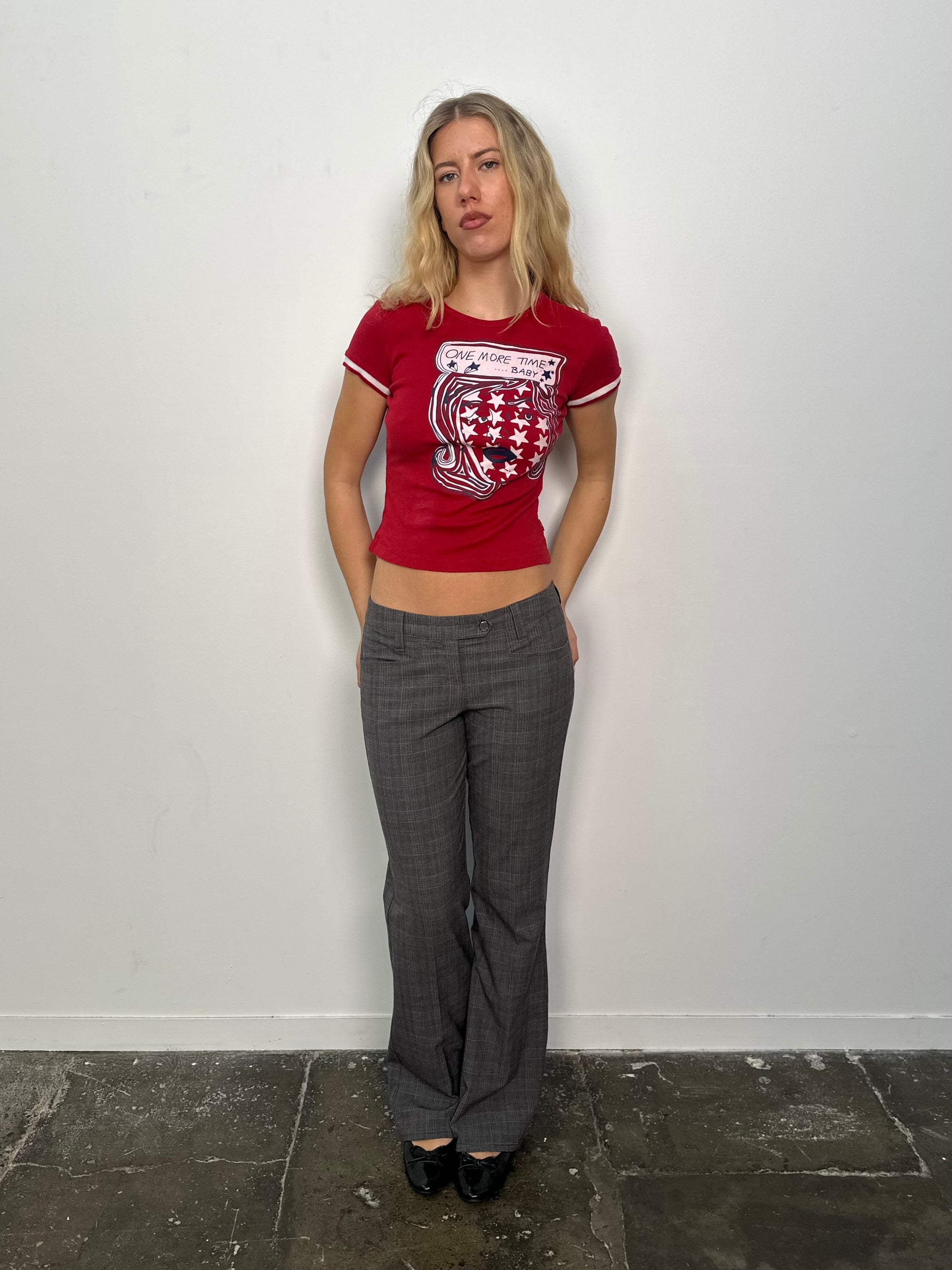 Red Graphic 'One More Time Baby" Baby-T - Size S