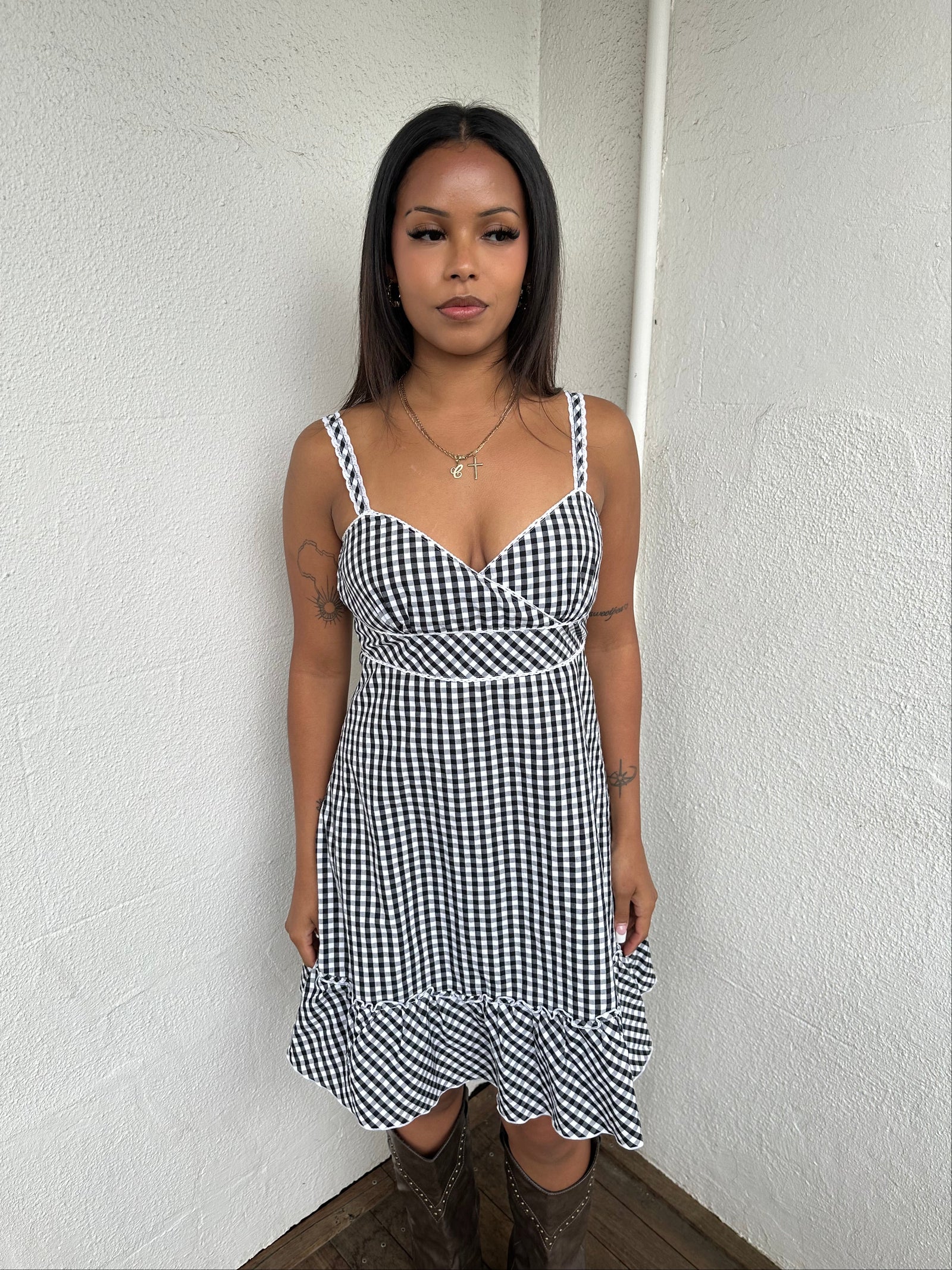 Black & White Checkered Dress