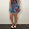 Moschino Floral Embroidered Denim Mini Skirt- Size S