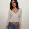 White Knitted Long Sleeve Top - Size S