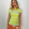 Italia Green & Orange Stripe Polo Top - Size M