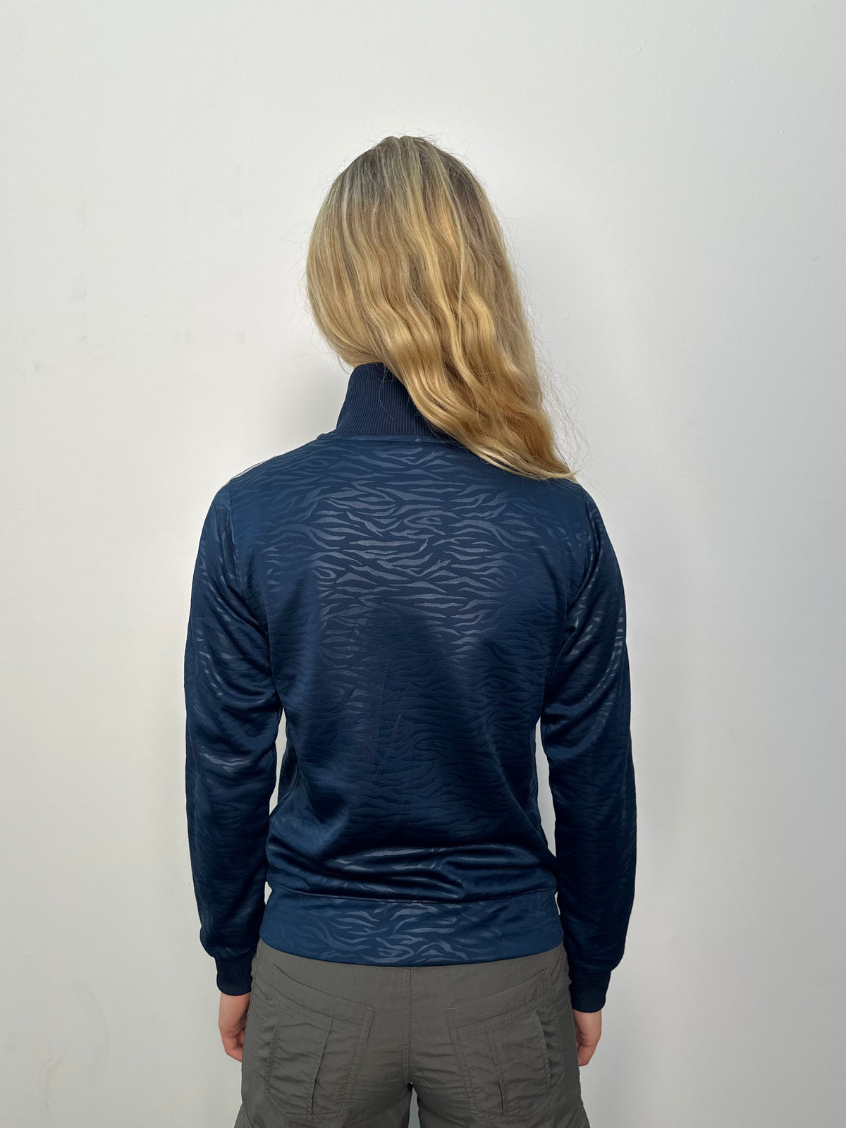 Adidas Patterned Navy Zip Up - Size S