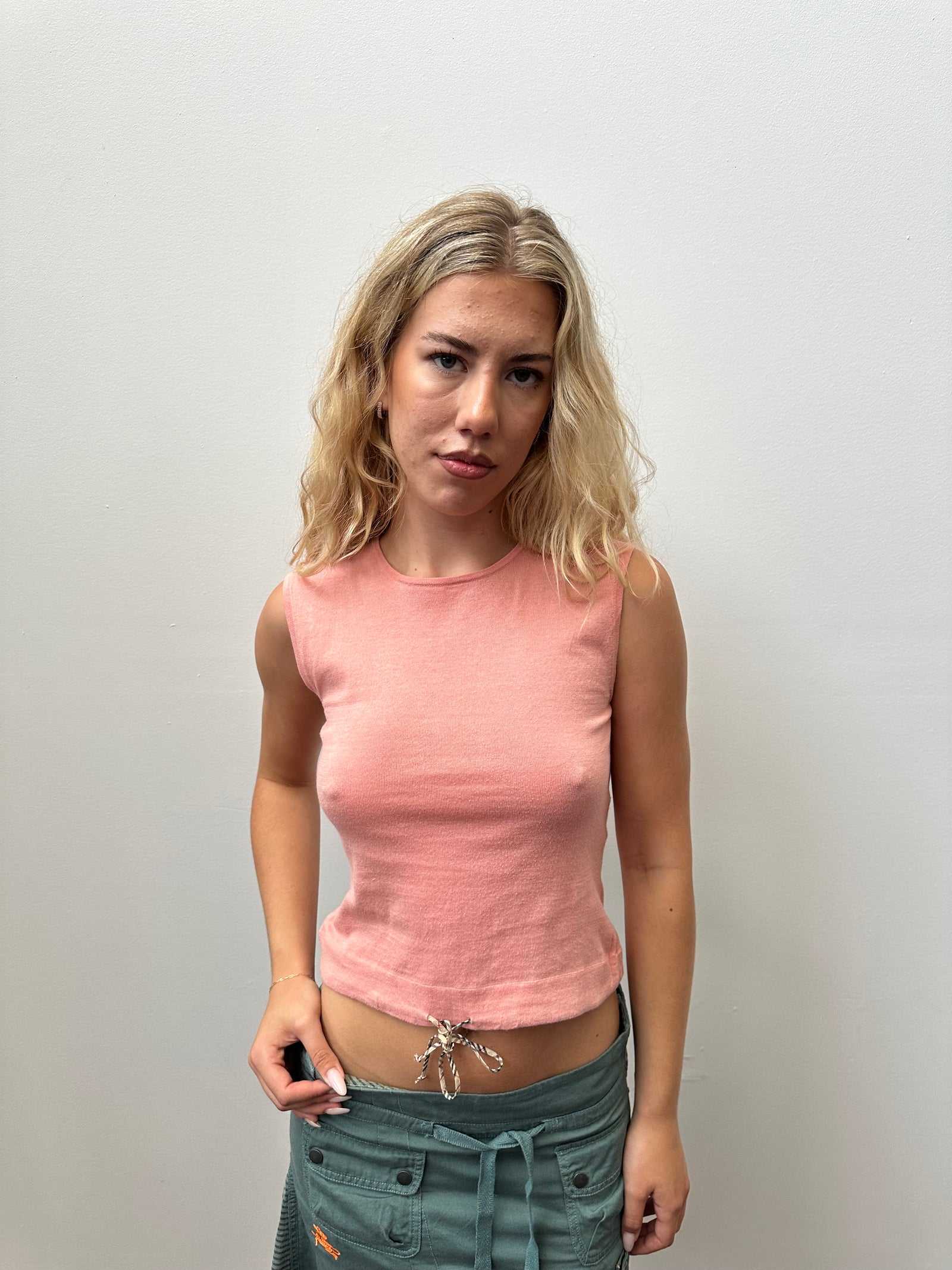Burberry Peach Knitted Tank - Size M