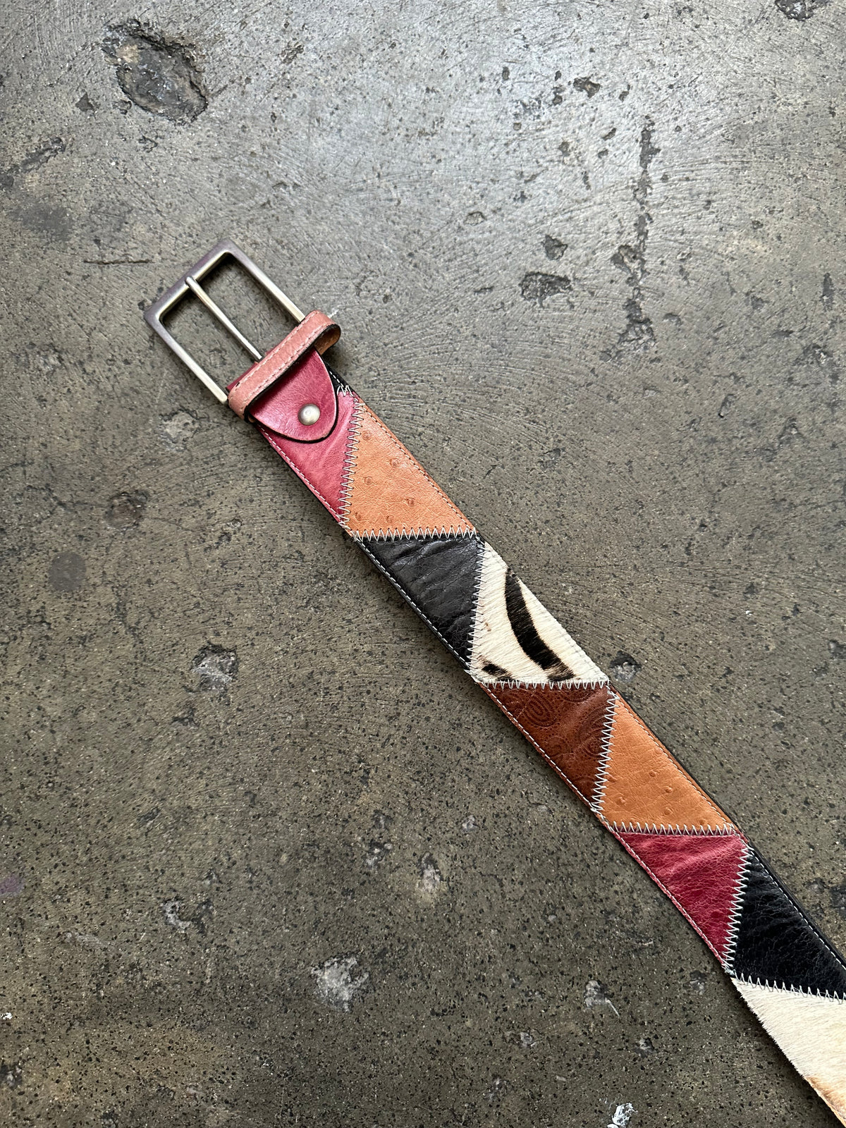 Patchwork Leather Belt