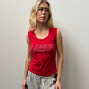 Bebe Red Graphic Tank Top - Size L