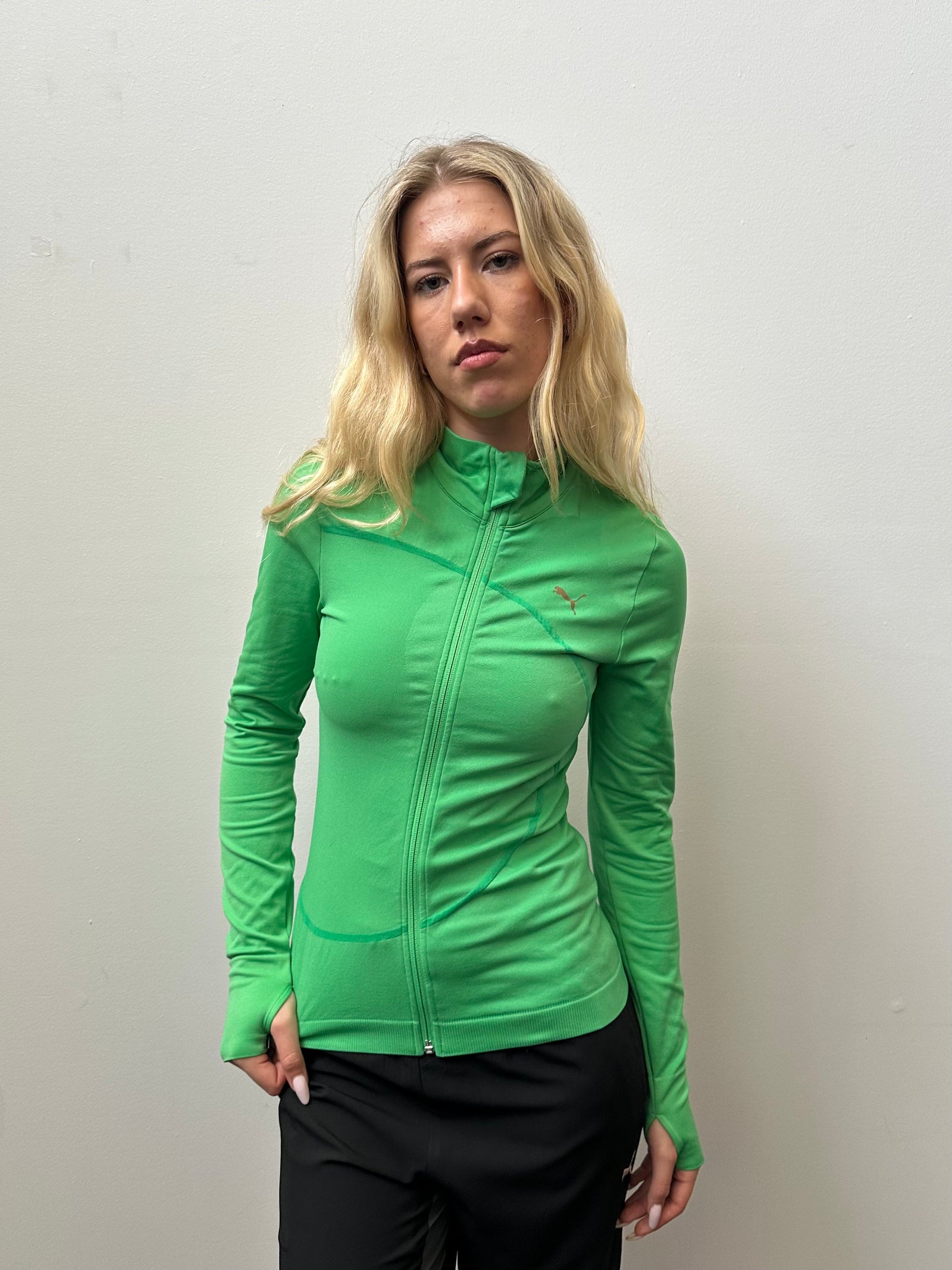 Green Puma Zip Up Jacket- Size S