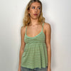 Green & Brown Striped Cami Top - Size S